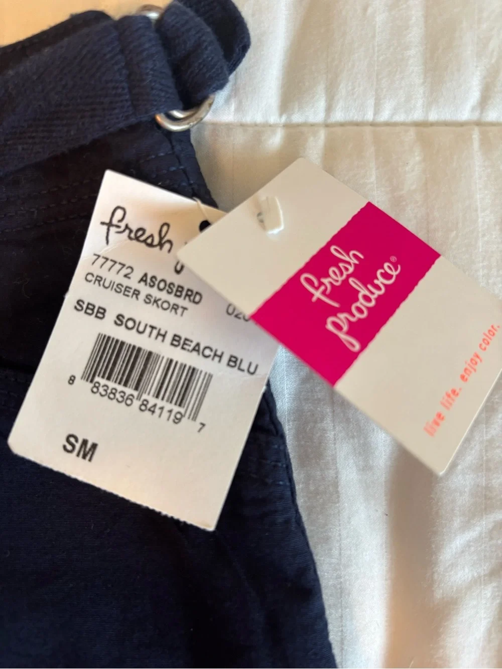 fresh produce Navy Blue Cotton Skirt